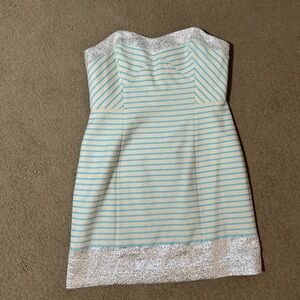Lilly Pulitzer Blue and White Striped Dress